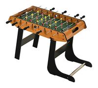 HOMCOM Futbolín Plegable Conjunto de Mesa de Fútbol con 22 Jugadores Futbolín para Adultos Niños con 2 Bolas 2 Tanteadores 98x42x62,5 cm Negro y Natural