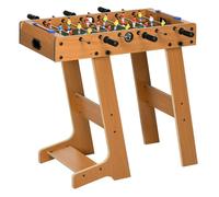 HOMCOM Futbolín de Mesa para Niños y Adultos 69x37x70 cm con 2 Bolas 6 Asas 2 Marcadores de Puntos 18 Jugadores Patas Plegable Natural Aosom España