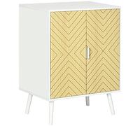 HOMCOM Gabinete de Almacenamiento, Madera de ingeniería, Blanco, 60 x 40 x 80 cm, 60x40x80cm