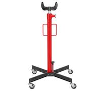 HOMCOM Gato de foso hidráulico, gato de elevación 500 kg, con ruedas pivotantes y pedal, acero, 58 x 58 x 110-191,5 cm rojo Aosom España