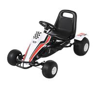 HOMCOM Go Kart a Pedales para Niños +3 Años 104x66x57 cm Blanco y Negro