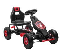 Homcom Go Kart A Pedales Para Niños 5-12 Años Asiento Ajustable 121x58x61cm Rojo