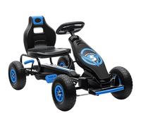 HOMCOM Go Kart a Pedales para Niños Asiento Ajustable Amortiguador Azul | Karts para Niños 5-12 Años, Freno de Mano, 4 Neumáticos Inflables, Carga 50 kg, 121x58x61 cm