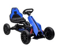 HOMCOM Go Kart a Pedales para niños de 3 a 8 años con Asiento Ajustable en 4 Posiciones y Ruedas de EVA, 100x58x58,5 cm, Azul y Negro