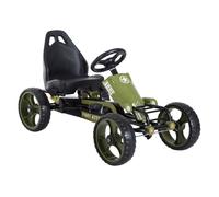 HOMCOM Go-Kart a Pedales para Niños de +3 Años Coche de Pedales con Embrague Freno Asiento Ajustable Carga Máx. 35 kg 105x54x61 cm Verde