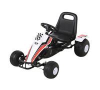 HOMCOM Go Kart a Pedales para Niños de +3 Años con Asiento Ajustable y Freno de White
