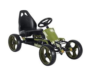 HOMCOM Go-Kart a Pedales para Niños de +3 Años Embrague 105x54x61 cm Verde
