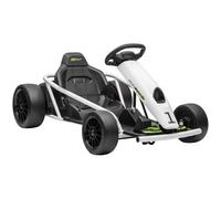 HOMCOM Go-Kart Eléctrico 24 V para Niños hasta 13 km/h con Función de Derrape y 2 Motores 8-12 Años Blanco Aosom España