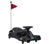 HOMCOM Go Kart Eléctrico para Niños 8-12 Años Velocidad 3-8 km/h con Luces y Música, Negro Aosom España