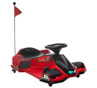 HOMCOM Go Kart Eléctrico para Niños 8-12 Años Velocidad 3-8 km/h con Luces y Música, Rojo Aosom España