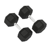 HOMCOM Hexagon Hanteln, 2er Set Hanteln mit gerändeltem Griff, Kurzhantelset aus Gusseisen, 4/5/6/8/10/12,5/15/17,5/20 Kg, Kurzhanteln für Männer Frauen, Zuhause, Fitnessstudio, Krafttraining