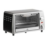 HOMCOM Horno Eléctrico Sobremesa 10 L 750W Temperatura 230 ℃ 36,5x26x22 cm Plata