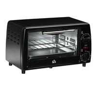 HOMCOM Horno Eléctrico Sobremesa 10L 750W Horno Eléctrico Pequeño Temperatura 230 ℃ y Temporizador 36,5x26x22 cm Negro Aosom España