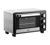 HOMCOM Horno Eléctrico de Sobremesa 16L 1400W Horno Portátil Mini Horno con 3 Modos de Calor Temperatura hasta 230 ℃ Temporizador 60 min Bandeja de Horneado y Rejilla 44x32x28,1 cm Plata
