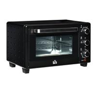 HOMCOM Horno Eléctrico de Sobremesa Horno Sobremesa de 21L 1400W Mini Horno Eléctrico con Temporizador hasta 60min y Temperatura Regulable hasta 230℃ Negro