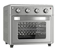 HOMCOM Horno Eléctrico de Sobremesa de 30L 1600W Freidora de Aire con 7 Modos de Calor y Temporizador 43x39x39 cm Plata Aosom España