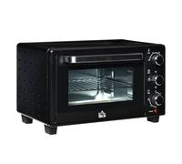 HOMCOM Horno Eléctrico de Sobremesa Horno Sobremesa de 21L 1400W Mini Horno Tostador con Temporizador hasta 60min y Temperatura Regulable hasta 230℃ Negro