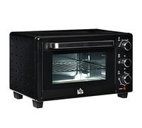 HOMCOM Horno Eléctrico de Sobremesa Horno Sobremesa de 21L 1400W Mini Horno Tostador con Temporizador hasta 60min y Temperatura Regulable hasta 230℃ Negro