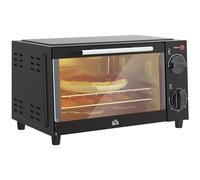 HOMCOM Horno Eléctrico de Sobremesa Horno Sobremesa de 9L 750W con Temperatura Ajustable hasta 230°C Temporizador 60min y Bandeja para Hornear Parrilla Negro