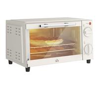 HOMCOM Horno Eléctrico de Sobremesa Horno Sobremesa de 9L 750W con Temperatura Ajustable hasta 230°C Temporizador 60min y Bandeja para Hornear Parrilla Crema