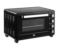 HOMCOM Horno Eléctrico de Sobremesa Mini Horno Tostador 32L 1600W Negro | 3 Modos de Calor, Temporizador 60 Min, Temperatura Regulable hasta 230℃