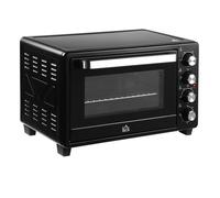 HOMCOM Horno Eléctrico Sobremesa 32L 1600W 3 Modos de Calor hasta 230℃ Temporizador Bandeja Ajustable 3 Niveles 52,2x38,1x33,5 cm Negro Aosom España