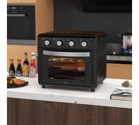 HOMCOM Horno Eléctrico Multifunción de Sobremesa de 30L 1600W 43x39x39cm Negro Black 43x39x39 cm