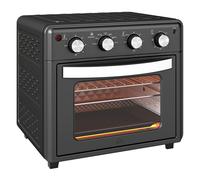HOMCOM Horno Eléctrico Multifunción de Sobremesa Mini Horno Tostador de 30L 1600W Freidora de Aire con 7 Modos de Calor Temporizador y Temperatura Regulable 43x39x39 cm Negro