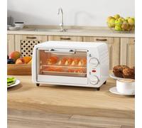 HOMCOM Horno Eléctrico Sobremesa 10 Litros 750W 36,5x26x22 cm Blanco BLANCO