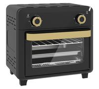 HOMCOM Horno Freidora de Aire 10 L con 2 Mandos Convección 360° Temperatura hasta 230 °C Temporizador 60 Min Bandeja y Cesta