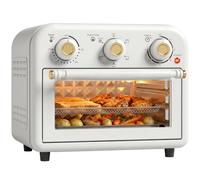 HOMCOM Horno Freidora de Aire 12 L 2 en 1 Convección 360° 1200 W | Horno Eléctrico Multifunción de Sobremesa y Air Fryer, 3 Mandos, Hasta 230 °C, Temporizador 60 Min, Bandeja y Cesta