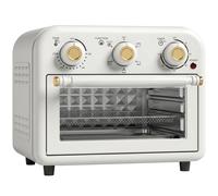 HOMCOM Horno Freidora de Aire 12 L con 3 Mandos Convección 360° Temperatura hasta 230 °C Temporizador Bandeja y Cesta Blanco Aosom España