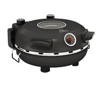 HOMCOM Horno para Pizza en 5 Minutos 1200W Temporizador 15min Temperatura hasta 430℃ Ventana de Visualización Negro Aosom España
