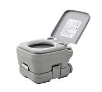 HOMCOM Inodoro Portátil con Tanques Dobles de 10L Estructura en Plástico PE para Camping y Senderismo 36x42x30 cm Gris