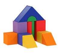 HOMCOM Juego de 11 Bloques de Espuma para Niños Bloques Psicomotricidad Figuras de Construcción 50x50x25 cm Multicolor Aosom España