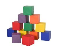 HOMCOM Juego de 12 Bloques Psicomotricidad para Niños Bloques de Construcción Figuras de Construcción Juguete para Aprendizaje Multicolor
