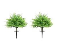HOMCOM Juego de 2 arbustos Artificiales de Helecho Boston de 60 cm, Plantas Artificiales con protección UV en Maceta, Planta Falsa como árbol Artificial Real para salón, Dormitorio, jardín, Oficina