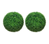 HOMCOM Juego de 2 Bolas topiarias Artificiales 40cm Verde | Bolas de boj falsas, decoración colgante, para hogar, interior y exterior