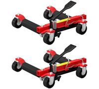HOMCOM Juego de 2 carros de transporte de coches, capacidad 680 kg, carro de transporte, ancho de rueda 22,8 cm, ruedas giratorias 360°, para reparar y mover vehículos, negro
