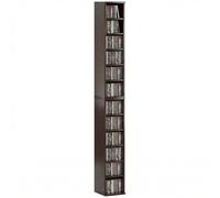 HOMCOM - Juego de 2 estanterías columnas armario de almacenamiento CD-DVD 6 + 6 compartimentos 21 x 22,5 x 88,5 cm capacidad máx. 204 CD Marrón