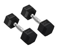 HOMCOM - Juego de 2 mancuernas hexagonales con mango moleteado de hierro fundido, 2 x 4 kg, para hombres y mujeres, para el hogar, el gimnasio, el culturismo