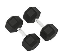 HOMCOM Juego de 2 mancuernas hexagonales con mango moleteado, juego de mancuernas cortas de hierro fundido, 2 x 20 kg, mancuernas cortas para hombres y mujeres, hogar, gimnasio, entrenamiento de