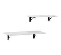 HOMCOM Juego de 2 Mesas Plegables de Pared, Mesa abatible pared Mesa Flotantes para Cocina Comedor, 80x40x16,5cm 60x30x11,5cm Blanco Aosom España