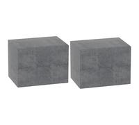 HOMCOM Juego de 2 Mesillas de Noche Suspendidas con 2 Cajones, Mesillas de Noche Ahorro de Espacio en el Salón, 40x29x30 cm, Gris Cemento