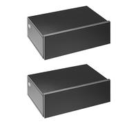 HOMCOM Juego de 2 Mesitas de Noche Flotantes con Cajón, Mesillas de Noche Dormitorio, Montado en la Pared, Estilo Moderno, para Sala de Estar, 40x30x15 cm, Negro