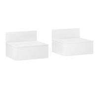 HOMCOM Juego de 2 Mesitas de Noche Flotantes Mesillas de Noche para Dormitorio con Cajón Mesas de Noche para Habitación Salón Hogar 43x36,5x30,5 cm Blanco