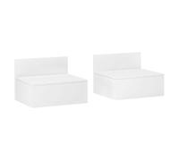 HOMCOM Juego de 2 Mesitas de Noche Flotantes Mesillas de Noche para Dormitorio con Cajón Mesas de Noche para Habitación Salón Hogar 43x36,5x30,5 cm Blanco