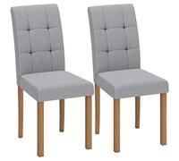 HOMCOM Juego de 2 sillas de Comedor Modernas Gris Claro & Natural