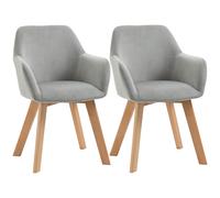 HOMCOM Juego de 2 Sillas de Comedor Modernas Tapizadas en Terciopelo Juegos de Comedor con Patas de Madera para Salón 54x57x80 cm Gris Aosom España