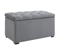 HOMCOM Juego de 3 piezas con almacenamiento, 2 puff adicionales, banca tapizada, reposapiés, caja de almacenaje, reposapiés, soporta hasta 130 kg Aosom España